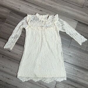 Rare Editions Cream Lace Kids Dress